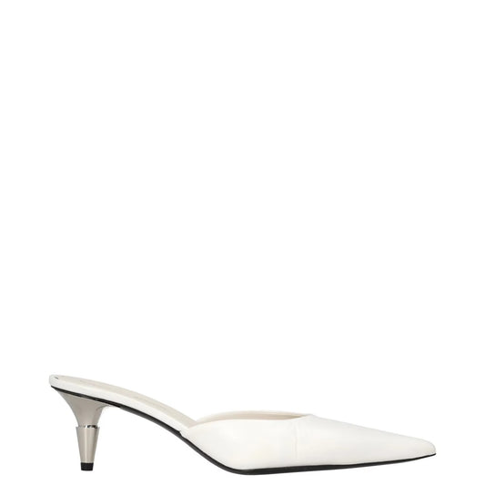 PROENZA SCHOULER Women Spike Mule Mid Pumps White Pointed Closed Toe EU38 RRP560