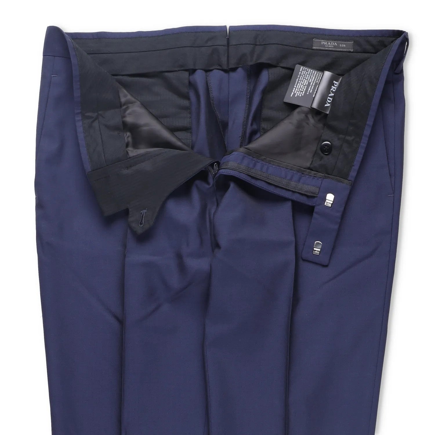 PRADA Mens Dress Pants Trousers Blue Pleated Straight Leg Size 52 R RRP 400 — View 6