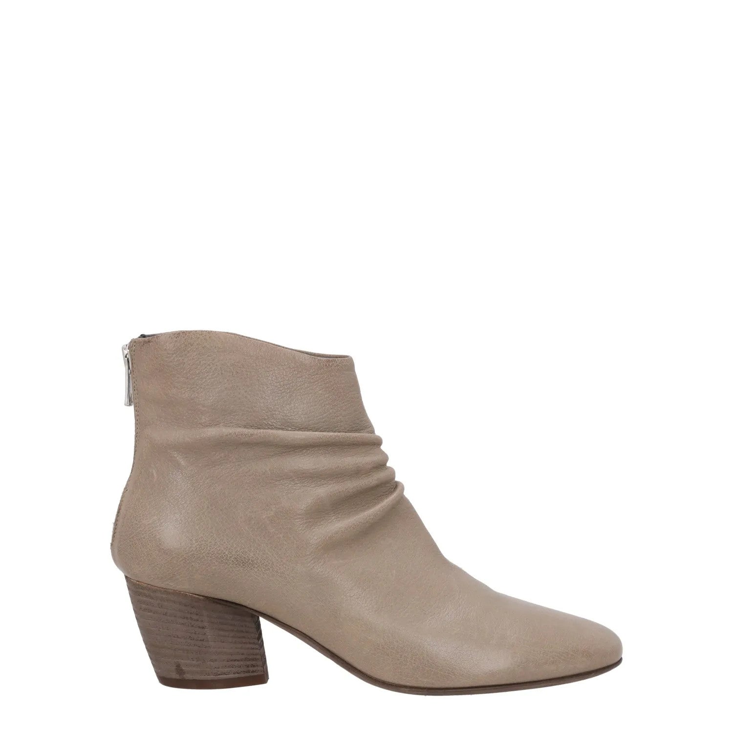 OFFICINE CREATIVE Womens Ankle Boots Leather Grey Mid Heel Zip UK 5 RRP 550