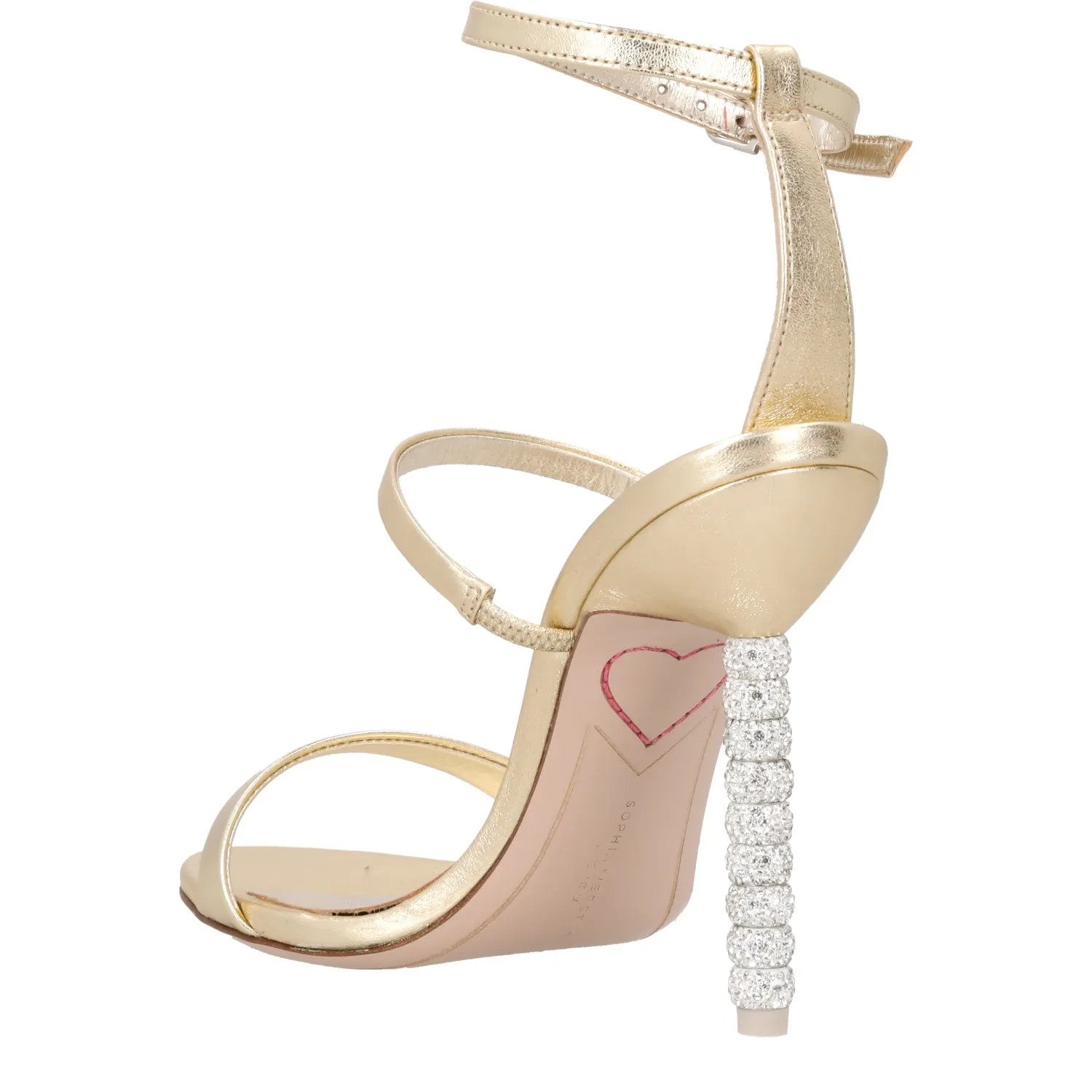 SOPHIA WEBSTER Womens Rosalind Crystal Sandals Leather Gold Heeled UK8.5 RRP 500 — View 5