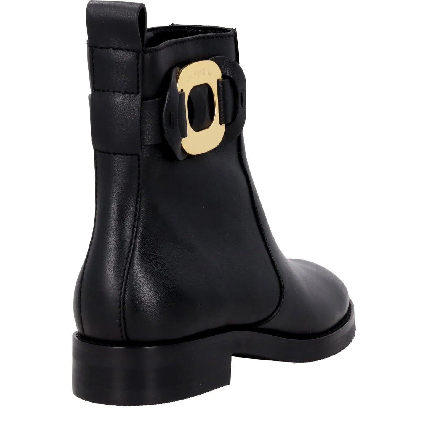 SEE BY CHLOE Womens Chany Flat Ankle Boots Black Leather Buckle UK 6 RRP 525 — View 6