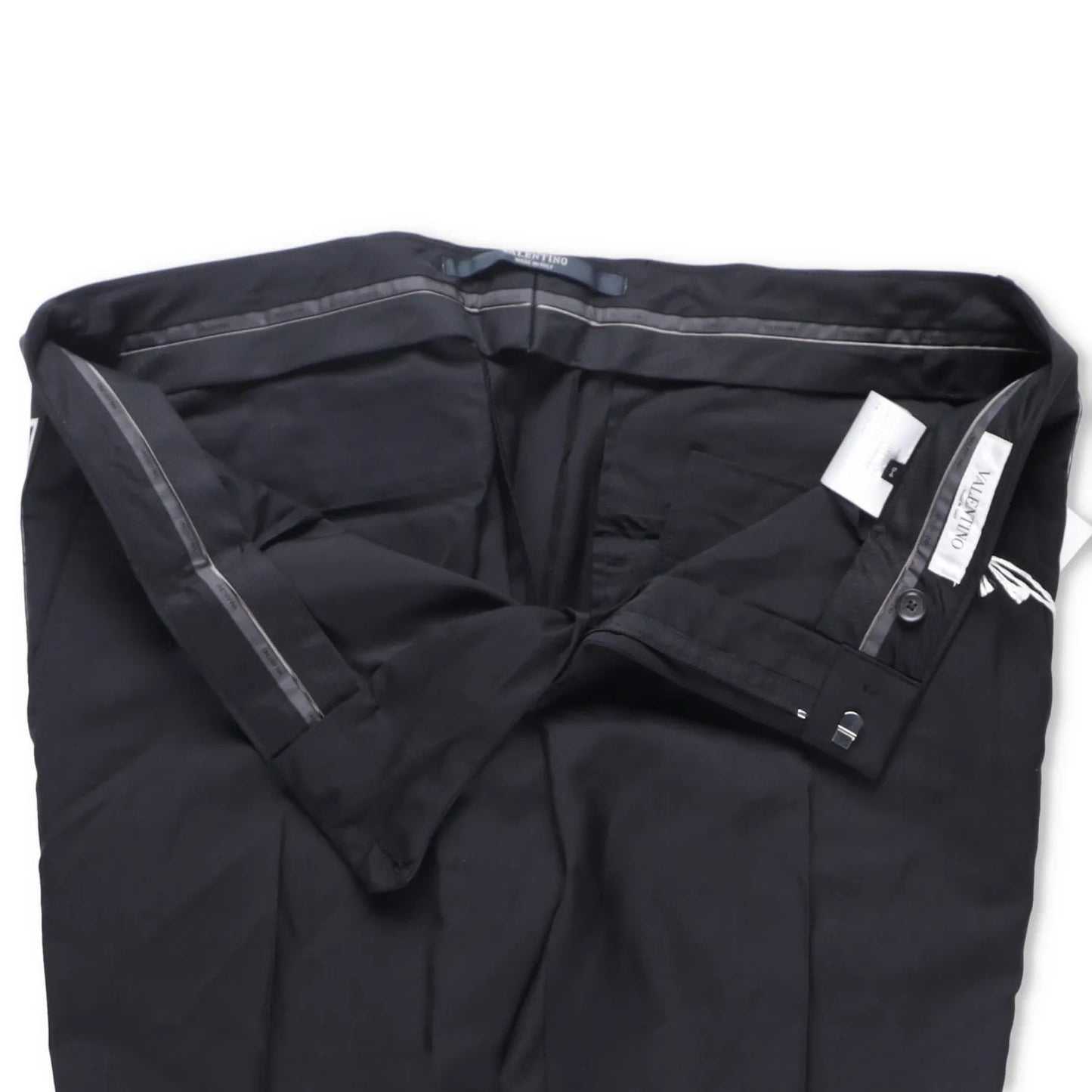 Valentino Mens Trousers Black Flat Front Zip Straight Leg Size 54 RRP 650 — View 6