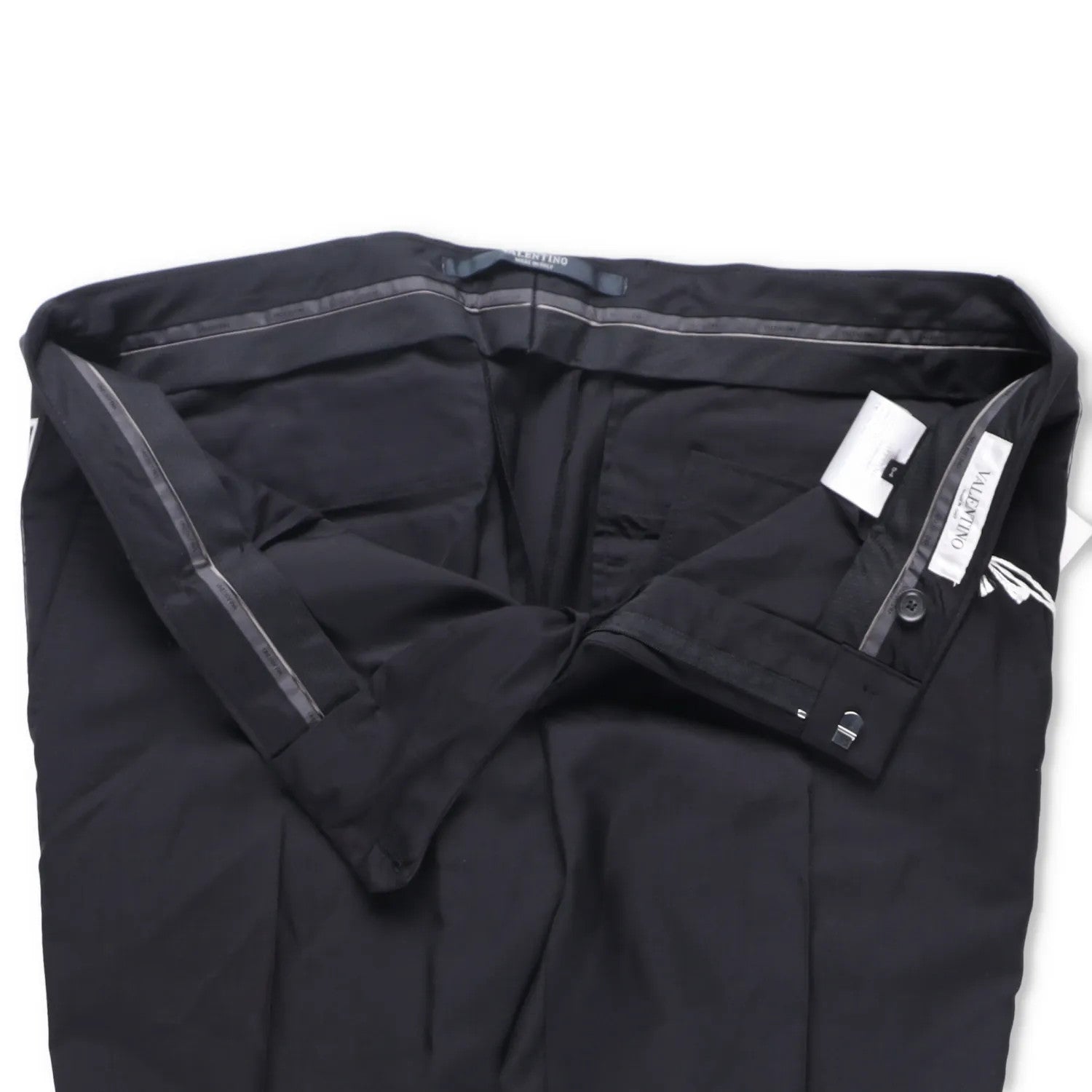 Valentino Mens Trousers Black Flat Front Zip Straight Leg Size 54 RRP 650 — View 6