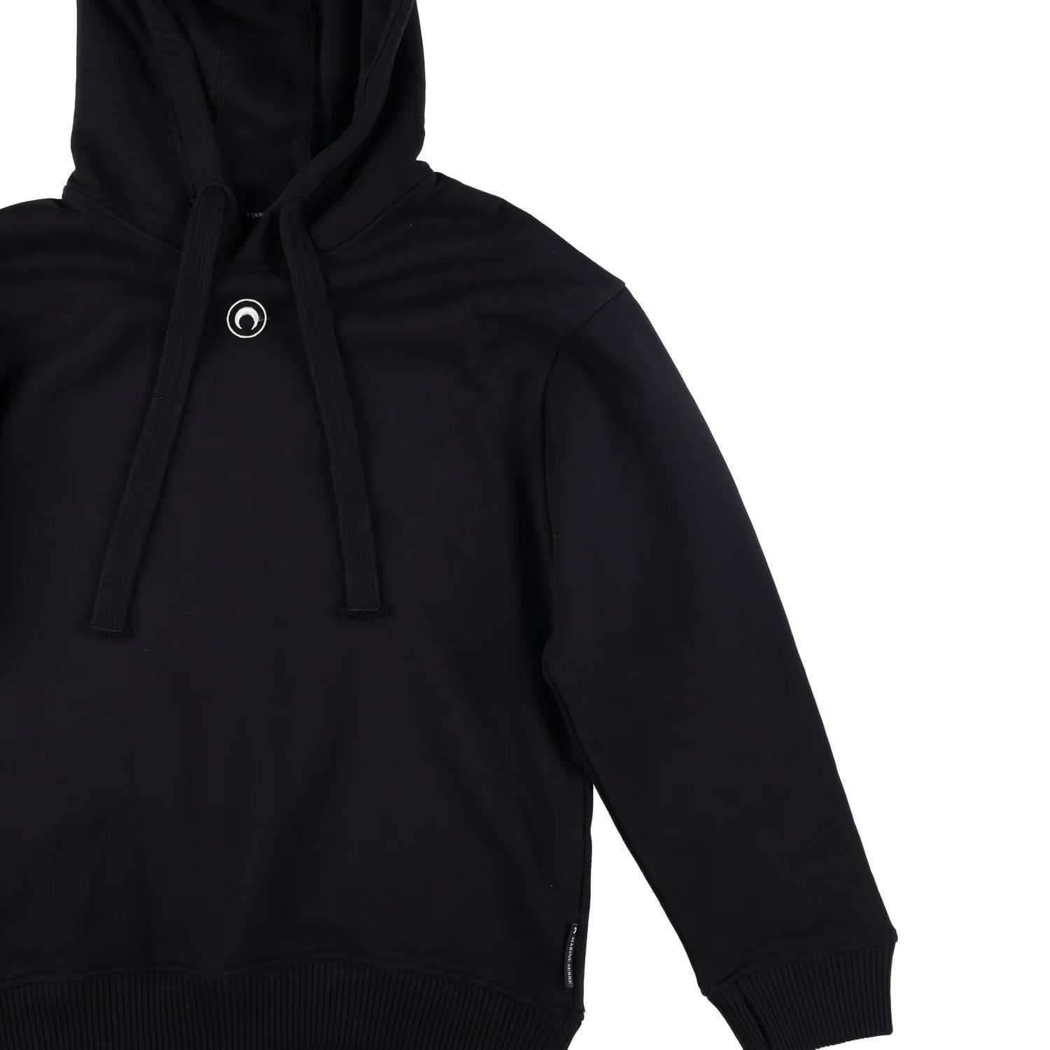 MARINE SERRE Womens Organic Cotton Fleece Hoodie Black Logo Size XS RRP 330 — View 6