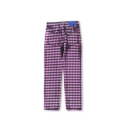 MAXIMILIAN Mens Trousers Diamond Pattern Pink Black Buttoned Size M RRP 300 — View 11