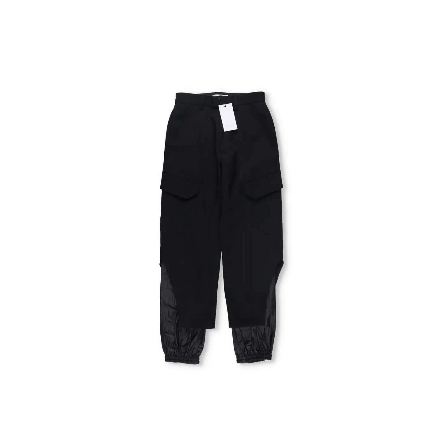 DELADA Mens Cargo Trousers Black Wool Blend Elastic Cuffs Size 25 RRP 250 — View 5