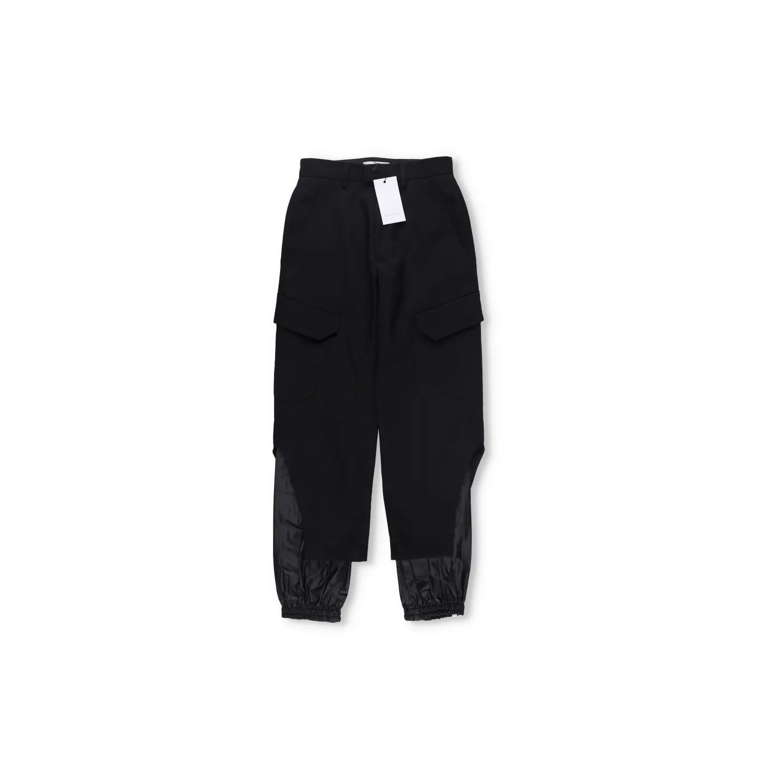 DELADA Mens Cargo Trousers Black Wool Blend Elastic Cuffs Size 25 RRP 250 — View 5