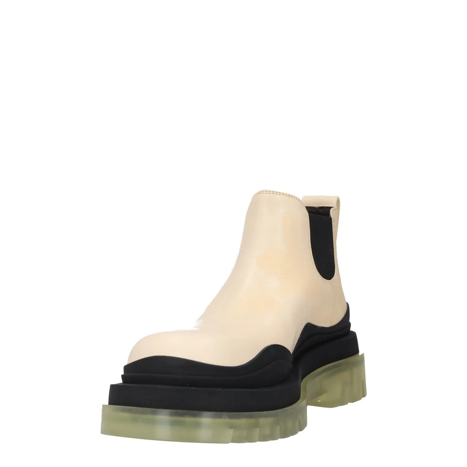 BOTTEGA VENETA Womens Chelsea Boot Beige Black Leather Mid Heel UK 5 RRP 1080 — View 3