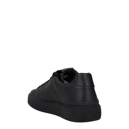 BALMAIN Mens Black Leather Trainers Low Top Lace Up Sneakers UK 7 RRP 450 — View 5