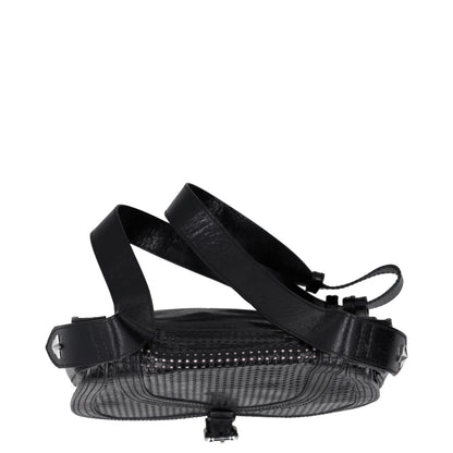 JUST CAVALLI Womens Saddle Handbag Black Leather Silver Buckle Closure M RRP 300 — View 7