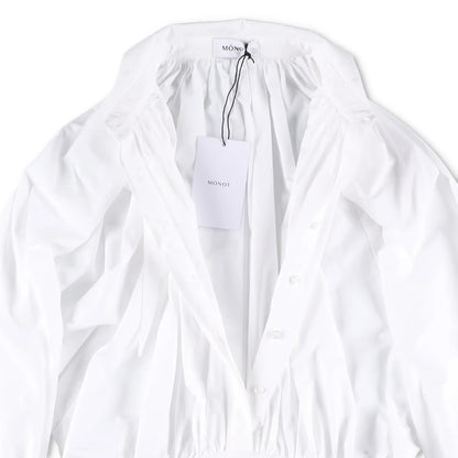 MONOT Womens Long Sleeve Big Lapel Shirt Mini Dress White Collared Size 2 RRP839 — View 5