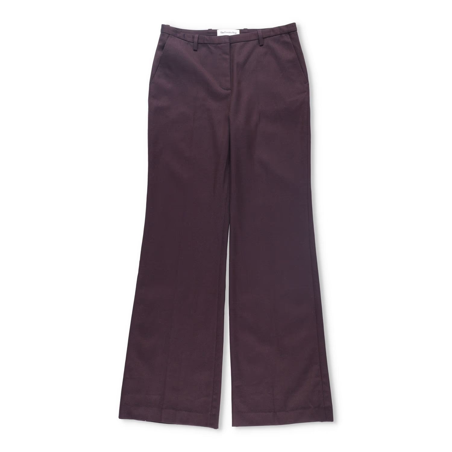 FRANKIE SHOP Womens Lyra Flared Pants Purple Flat Front Zipped Size M RRP 212.1