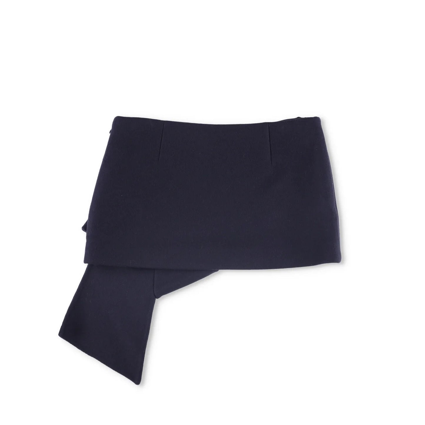 PRADA Womens Mini Skirts Navy Blue Asymmetric Wool Zip Size 42 RRP 1460 — View 3