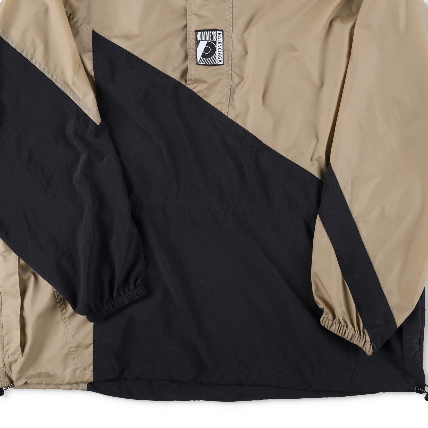 BALENCIAGA 80's Windbreaker Nylon Quarter Zip Mens Tan Size 46 RRP1200 — View 7