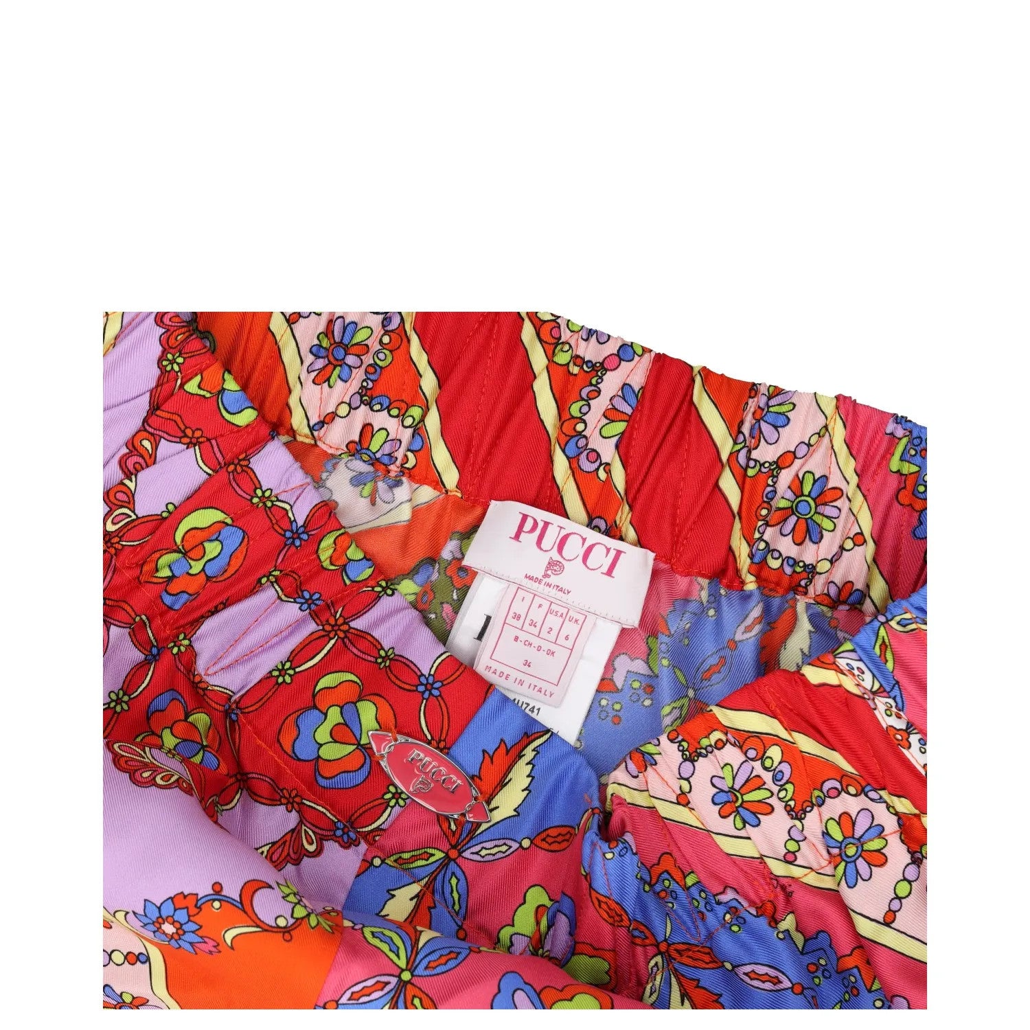 EMILIO PUCCI Womens Elasticated Shorts Multi Track Shorts Patchwork UK6 RRP 471 — View 3