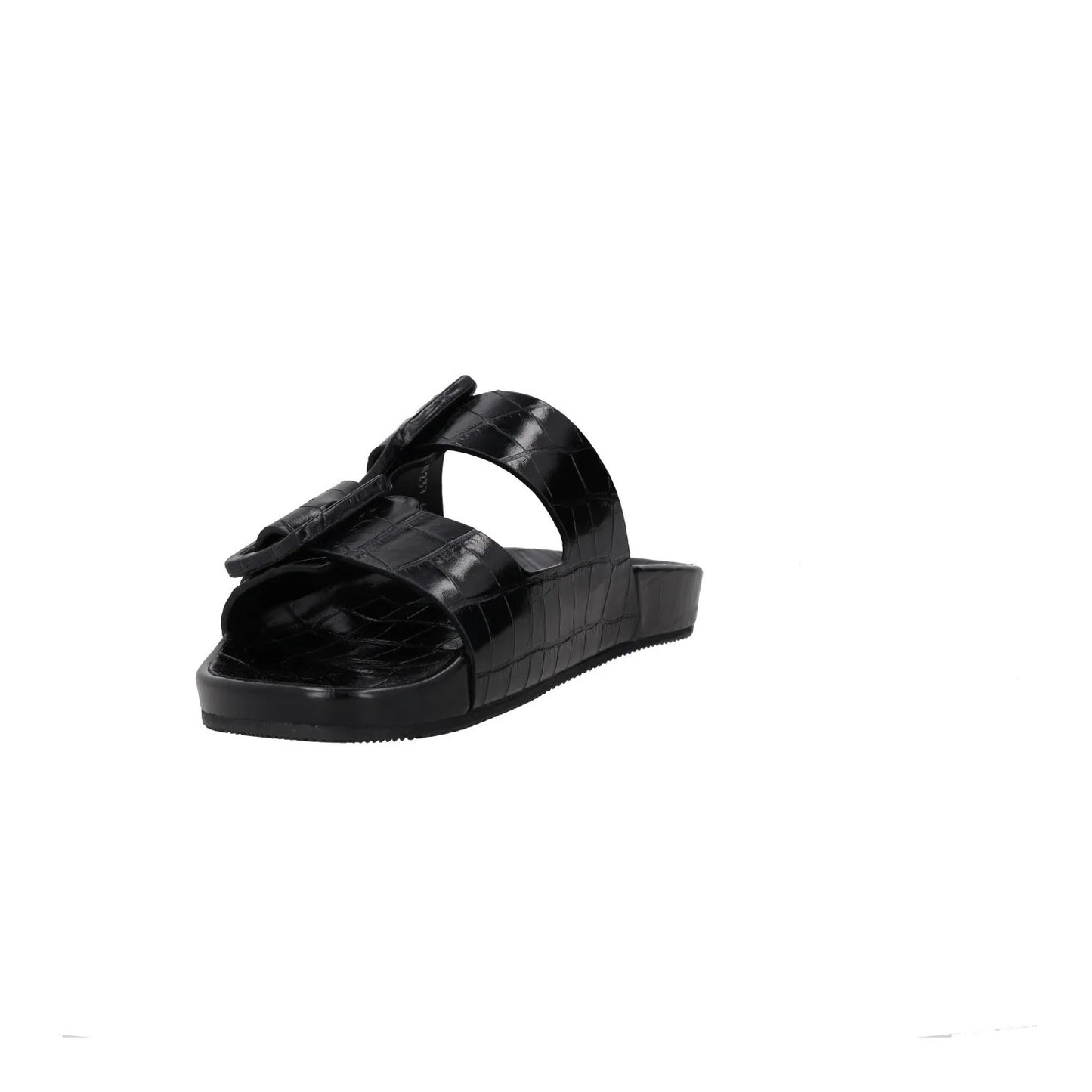 BALENCIAGA Womens Slider Sandals Buckle Comfort Black Leather UK 7 RRP 490 — View 3