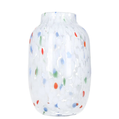HAY Adults Vase White Glass Multicoloured Speckles Decorative Size L RRP 95 — View 3