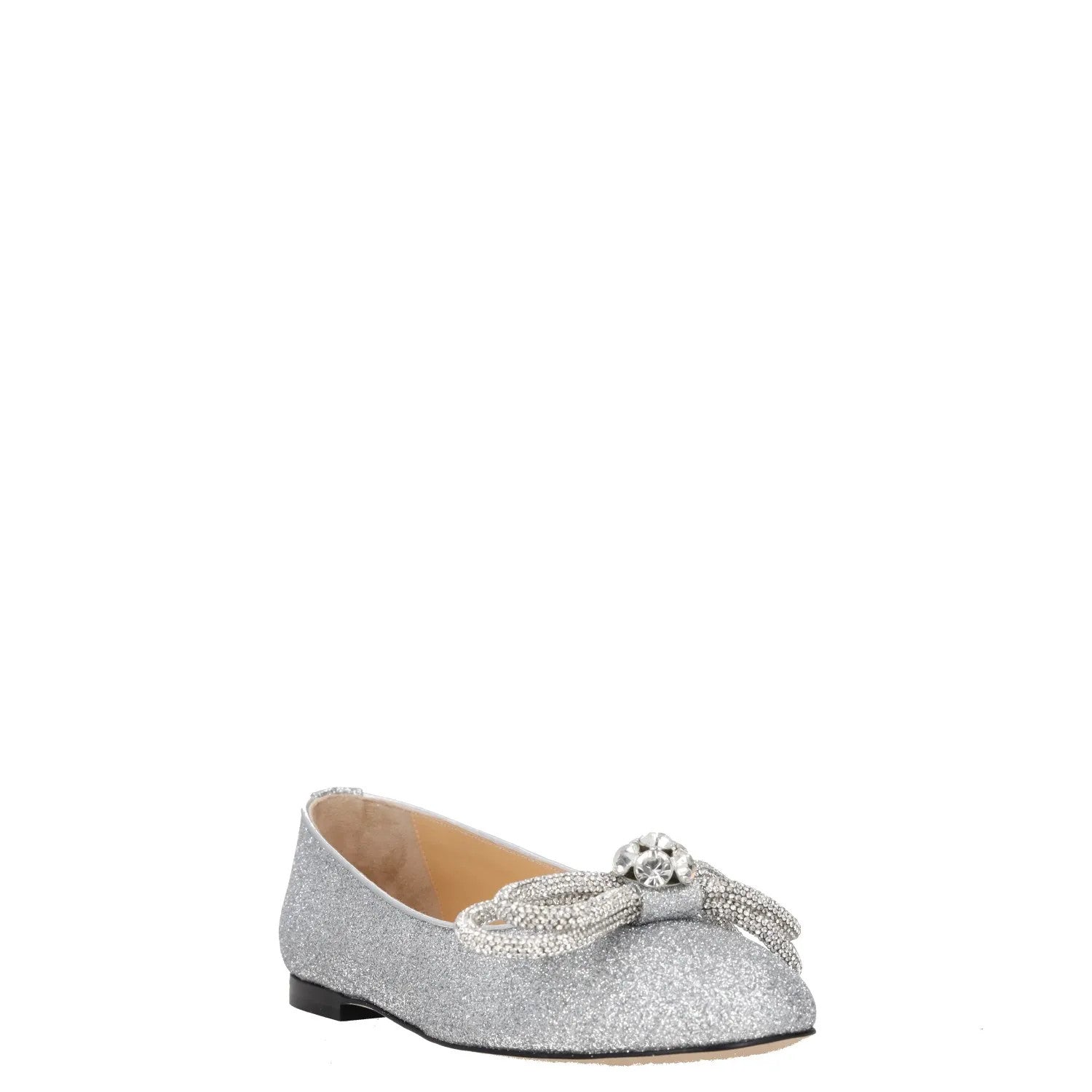 MACH & MACH Women Flats Silver Synthetic Bow Detail Slip On Round Toe UK6 RRP500 — View 2