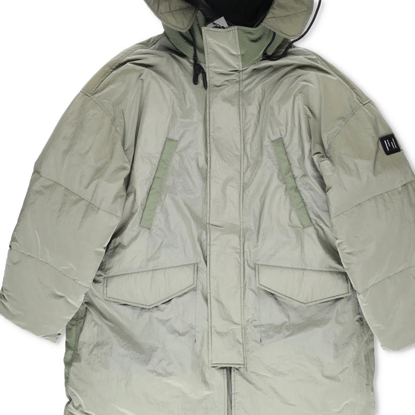 HOLDEN Mens Green Parka Coat Softshell Stand Up Collar Zip Closure M RRP 800 — View 3