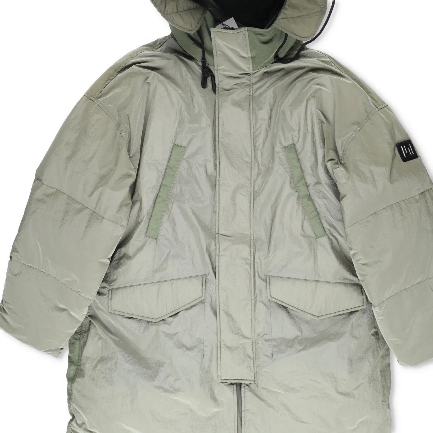 HOLDEN Mens Green Parka Coat Softshell Stand Up Collar Zip Closure M RRP 800 — View 3