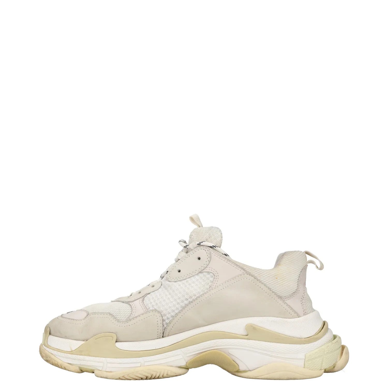 BALENCIAGA Womens Trainers White Leather Low Top Lace Up Sneaker UK 12 RRP 750 — View 4