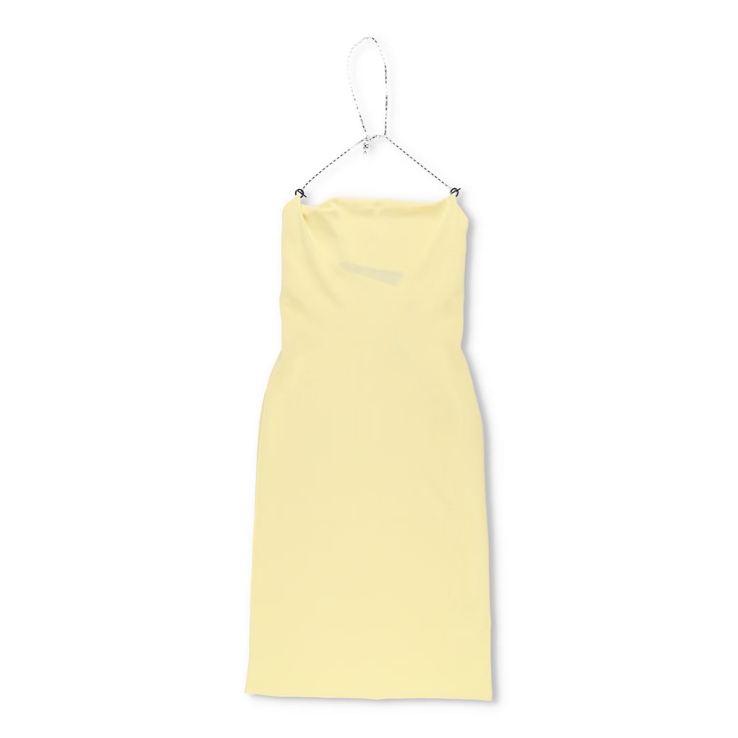 BOTTEGA VENETA Womens Dress Sleeveless Knee Length Yellow Chain Strap M RRP 1970
