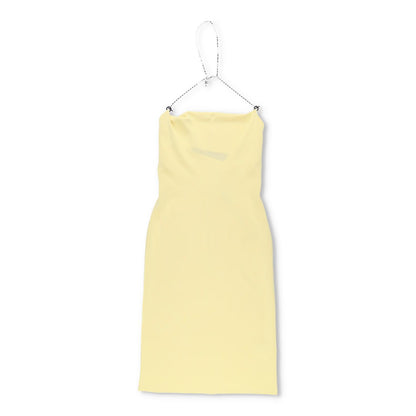 BOTTEGA VENETA Womens Dress Sleeveless Knee Length Yellow Chain Strap M RRP 1970