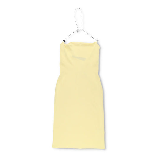 BOTTEGA VENETA Womens Dress Sleeveless Knee Length Yellow Chain Strap M RRP 1970