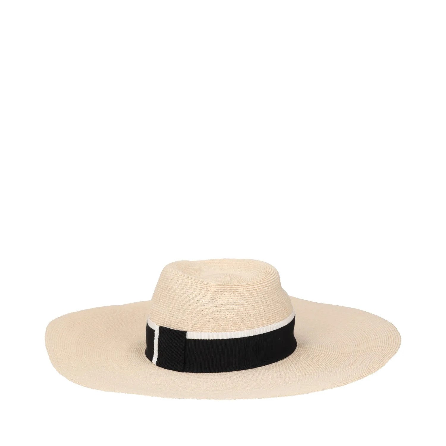 MAISON MICHEL Womens Sun Hat Beige Straw Black Band Wide Brim Size M RRP 400 — View 2