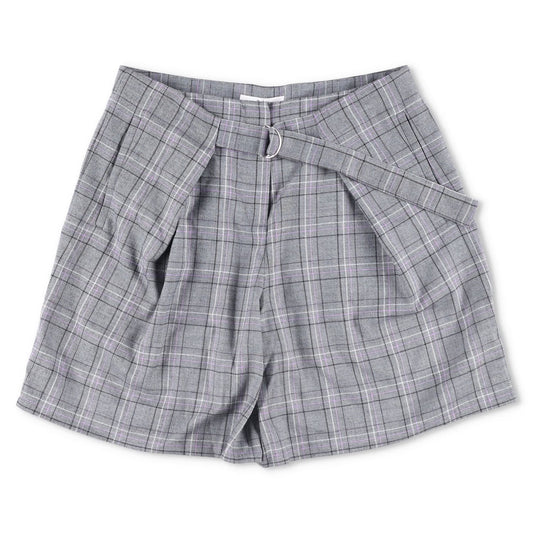 TIBI Womens Plaid Paperbag Shorts Cotton Tie Belt Pleated Front Size 6 RRP 200