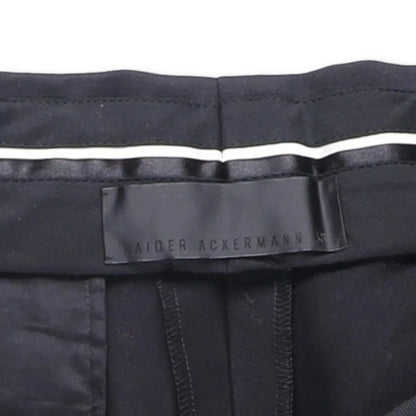 HAIDER ACKERMANN Mens Dress Pants Silk Cotton Blend Pleated Black Size 38 RRP600 — View 9