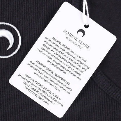 MARINE SERRE Womens Organic Cotton Rib 2X2 One-Piece Bodysuit Black XS RRP 260 — View 6