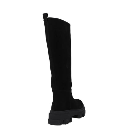 GIABORGHINI Womens Boot Black Leather Knee High Chunky Sole UK 2 RRP 375 — View 6