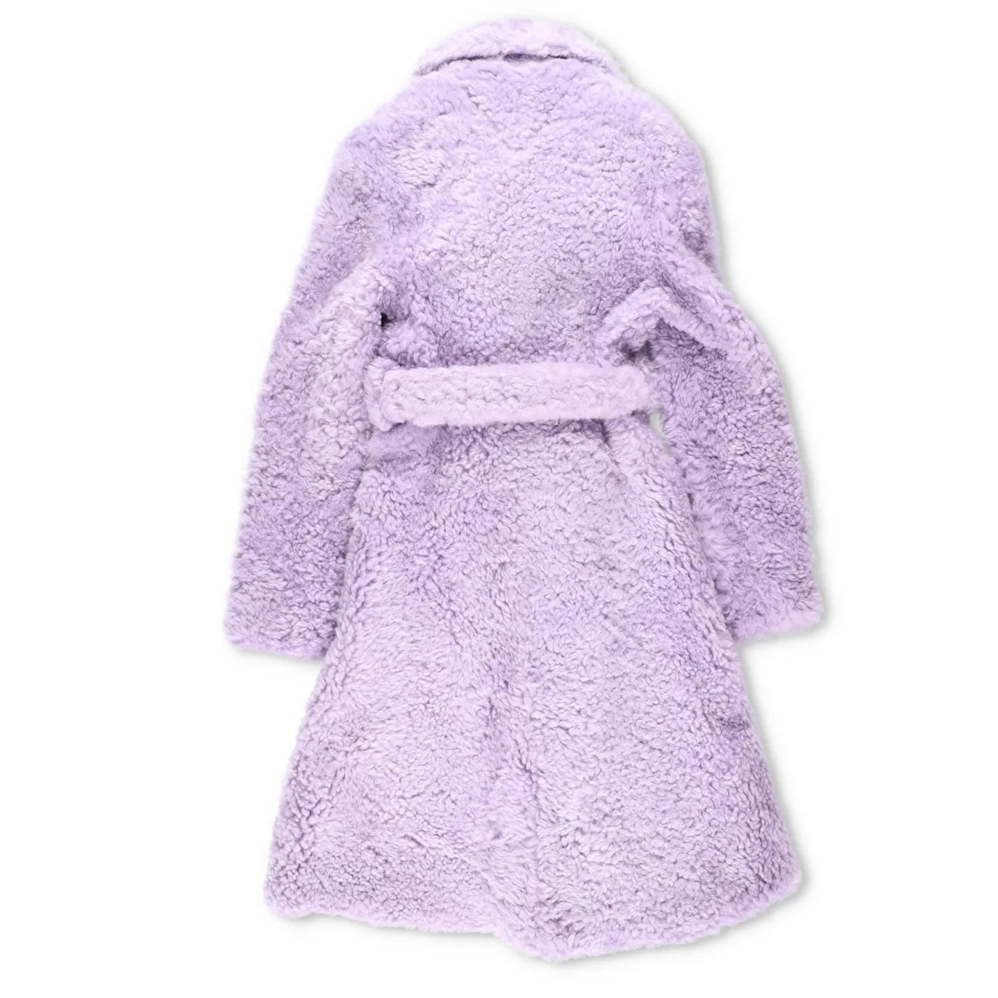 BOTTEGA VENETA Womens Wool Kimono Gown Purple Fur Trim Belted Collar 40 RRP 7000 — View 5