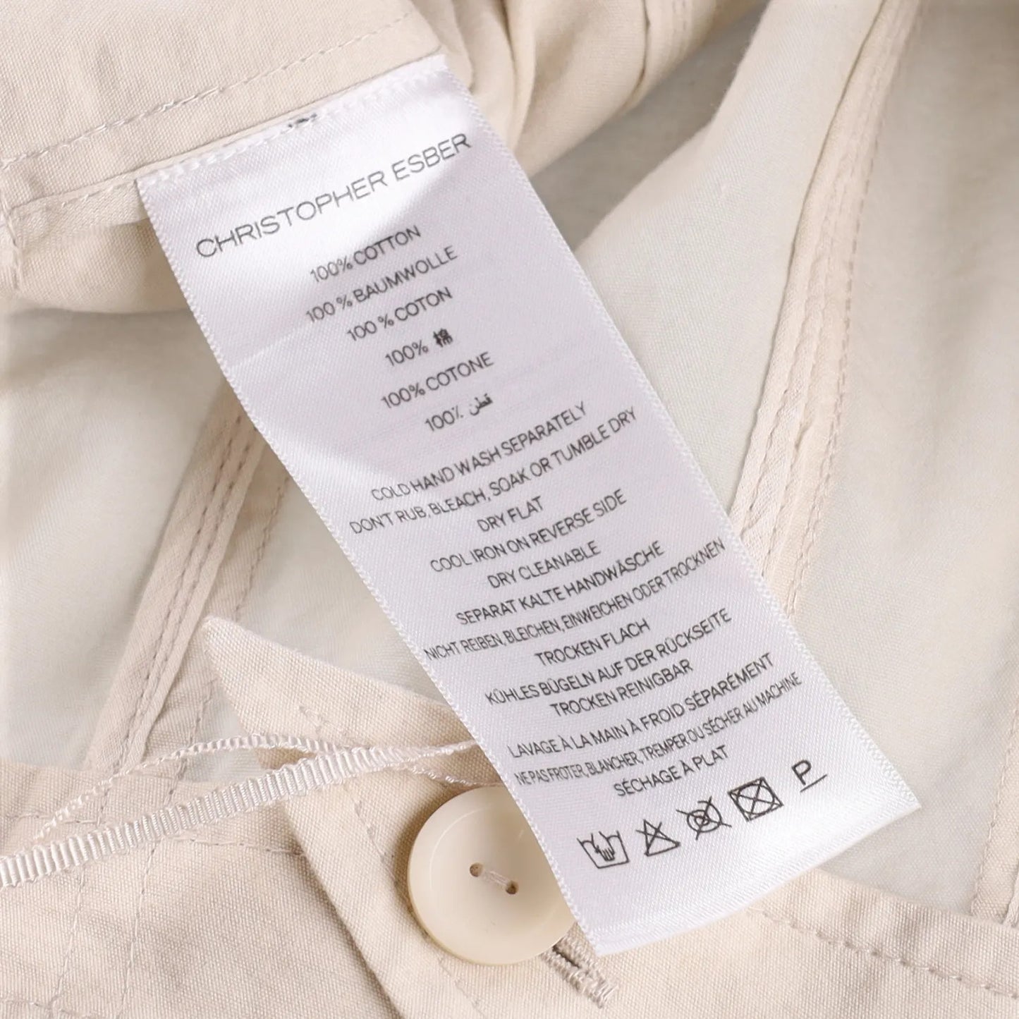 CHRISTOPHER ESBER Womens Cocosolo Trousers Putty Slim Leg Beige Size 6 RRP 540 — View 8