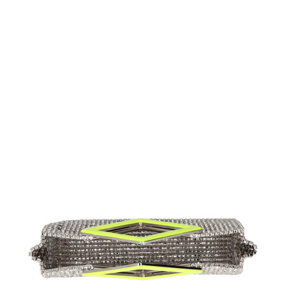 L'ALINGI Womens Clutch Handbag Silver Yellow Metal Rhinestones S RRP 700 — View 7
