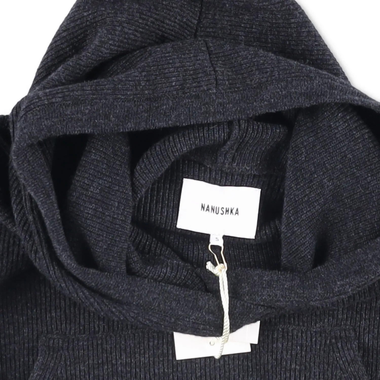 NANUSKHA Womens Cropped Hoodie Grey Front Pocket Pullover Size S RRP 320 — View 7