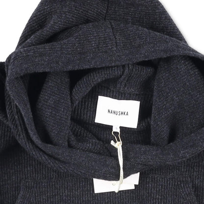 NANUSKHA Womens Cropped Hoodie Grey Front Pocket Pullover Size S RRP 320 — View 7