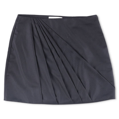 RACIL Women Misha Herringbone Wool High Waisted Mini Draped Skirt Black 3 RRP420