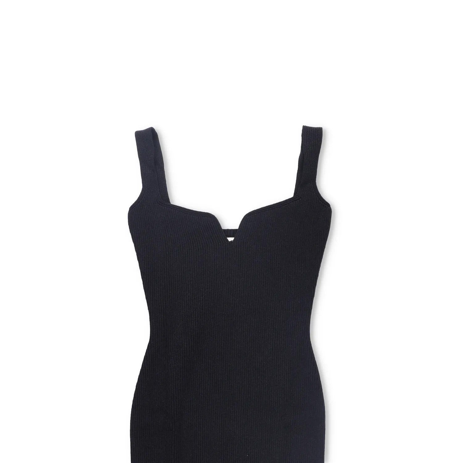KHAITE Womens Nina Strappy Sweethear Neck Rib Knit Midi Dress Black XL RRP 1050 — View 3