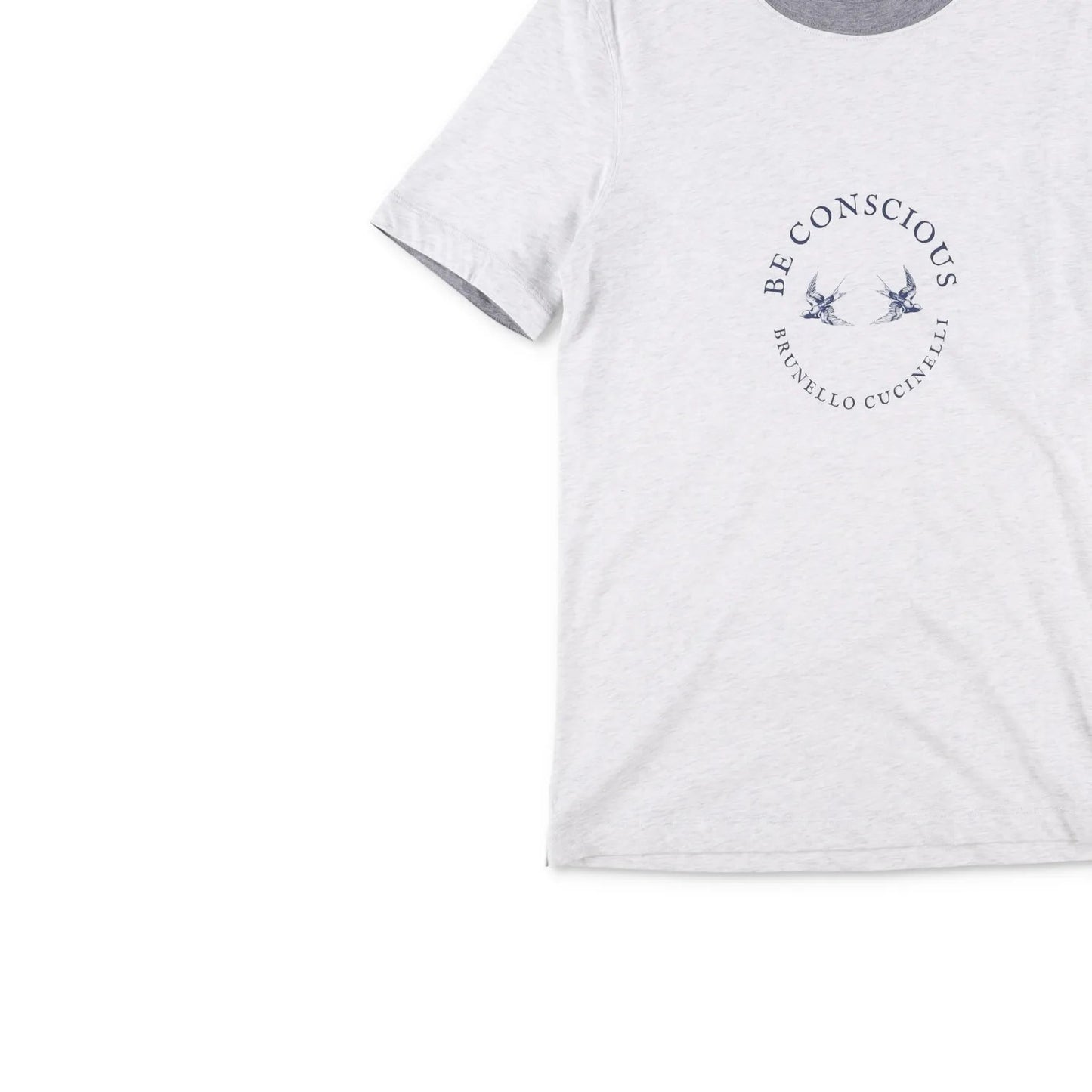 BRUNELLO CUCINELLI Mens T-Shirt White Cotton Crew Neck Short Sleeve XS RRP 300 — View 3