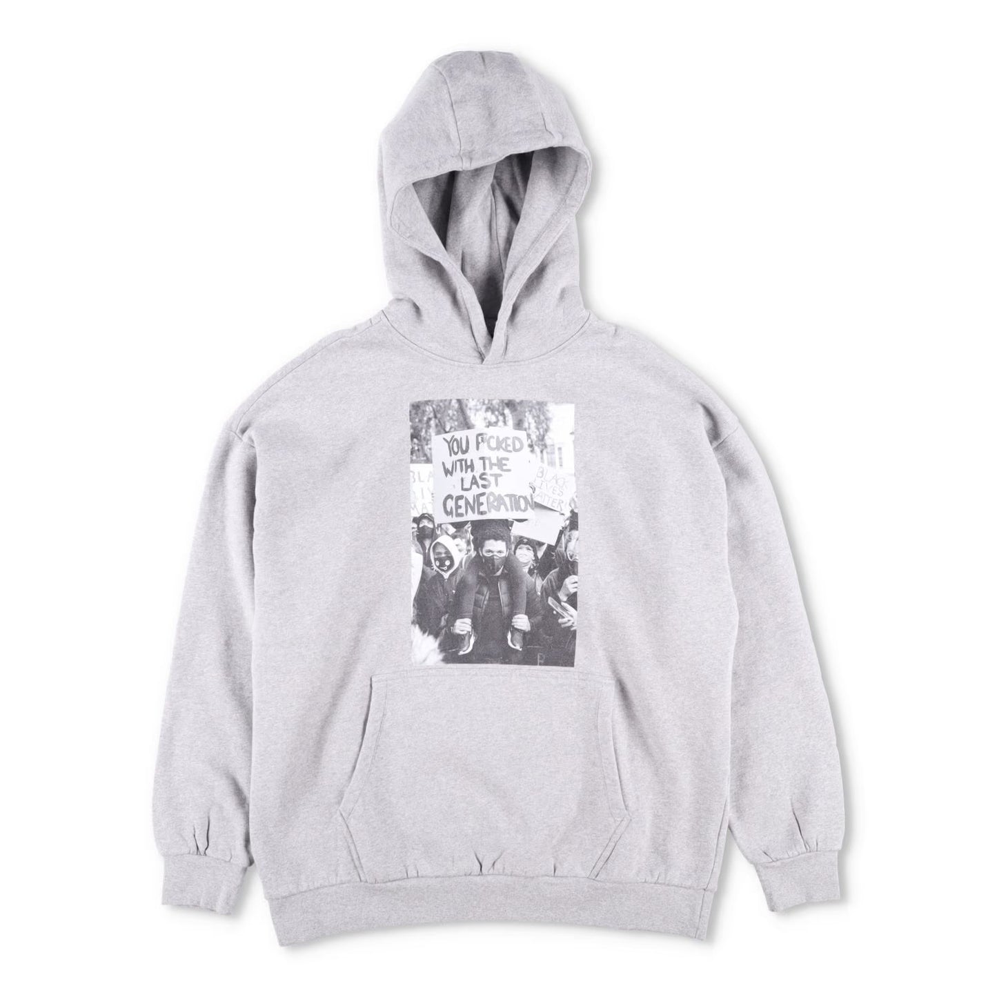 WWS Mens Hoodie Cotton Hoodie Pullover Front Large Print Grey Size S RRP 150
