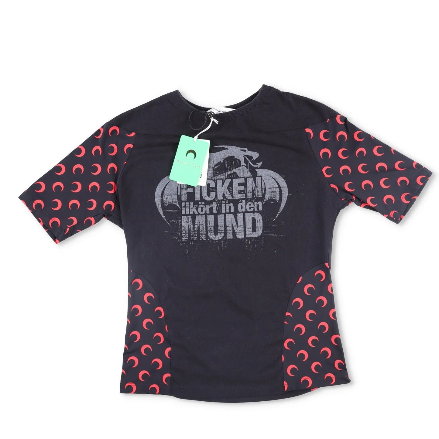MARINE SERRE Mens T-Shirt Cotton Blend Black Red Logo Short Sleeve Size S RRP180 — View 5
