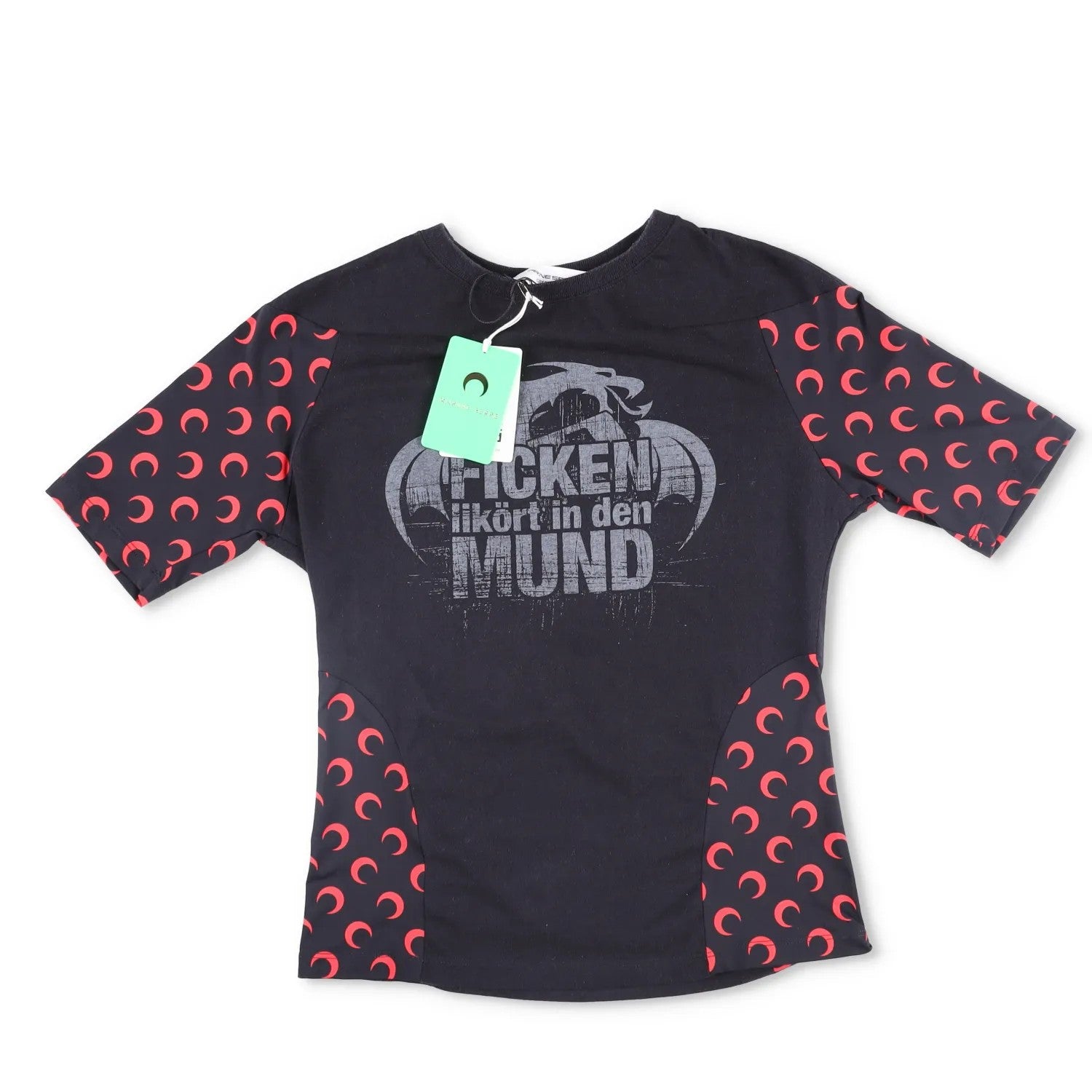 MARINE SERRE Mens T-Shirt Cotton Blend Black Red Logo Short Sleeve Size S RRP180 — View 5