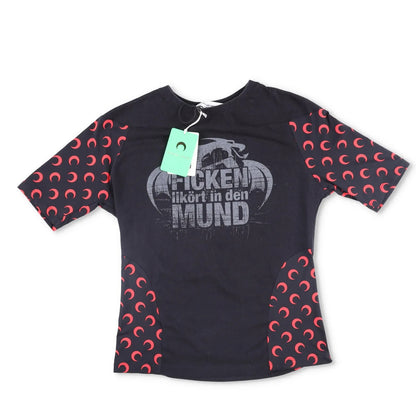 MARINE SERRE Mens T-Shirt Cotton Blend Black Red Logo Short Sleeve Size S RRP180 — View 5