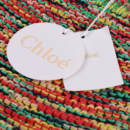 CHLOE Womens Knit Rainbow Kangaroo Pouch Pullover Jumper Multicoloured L RRP 730 — View 7