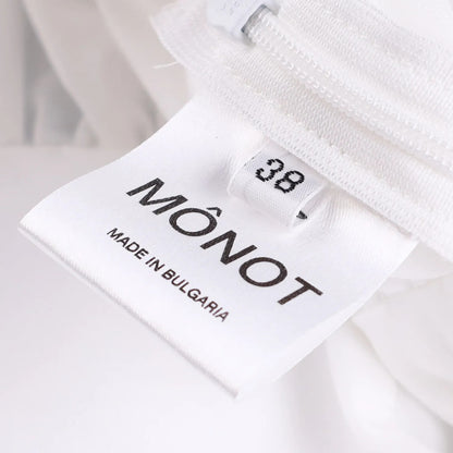 MONOT Womens Long Sleeve Big Lapel Shirt Mini Dress White Collared Size 8 RRP839 — View 8