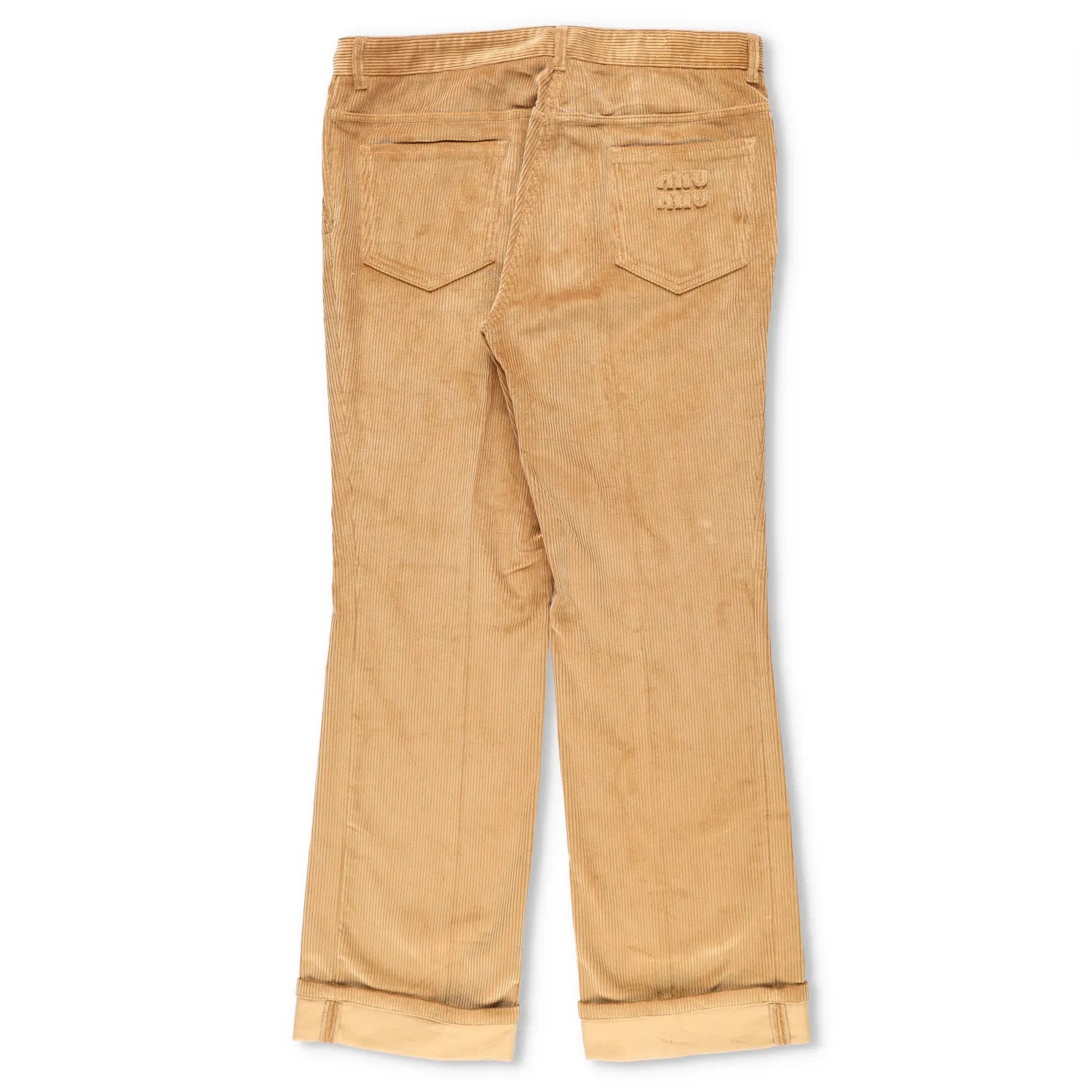 MIU MIU Men Velluto Coste Chino Trousers Yellow Corduroy Slash Pocket 46 RRP1220 — View 10