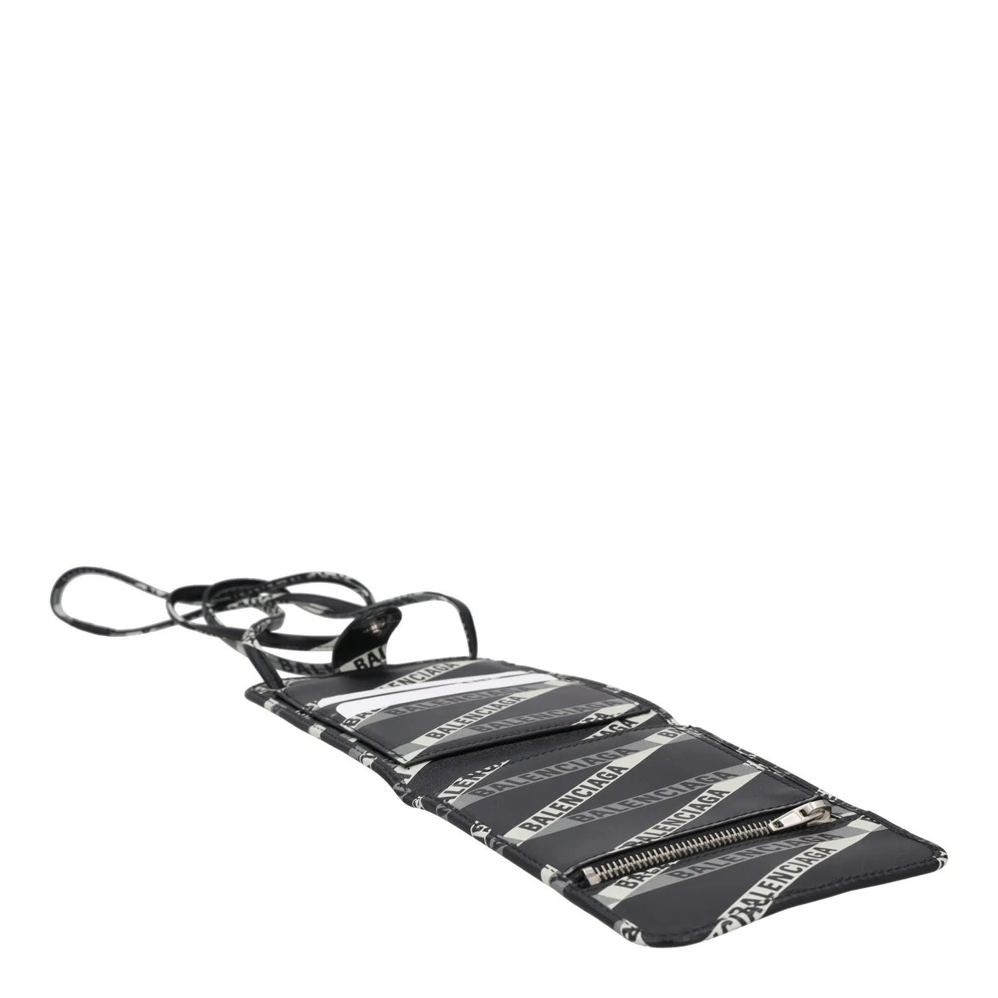 BALENCIAGA Womens Black Leather Crossbody Bag Logo Print Glossy Finish S RRP 525 — View 3