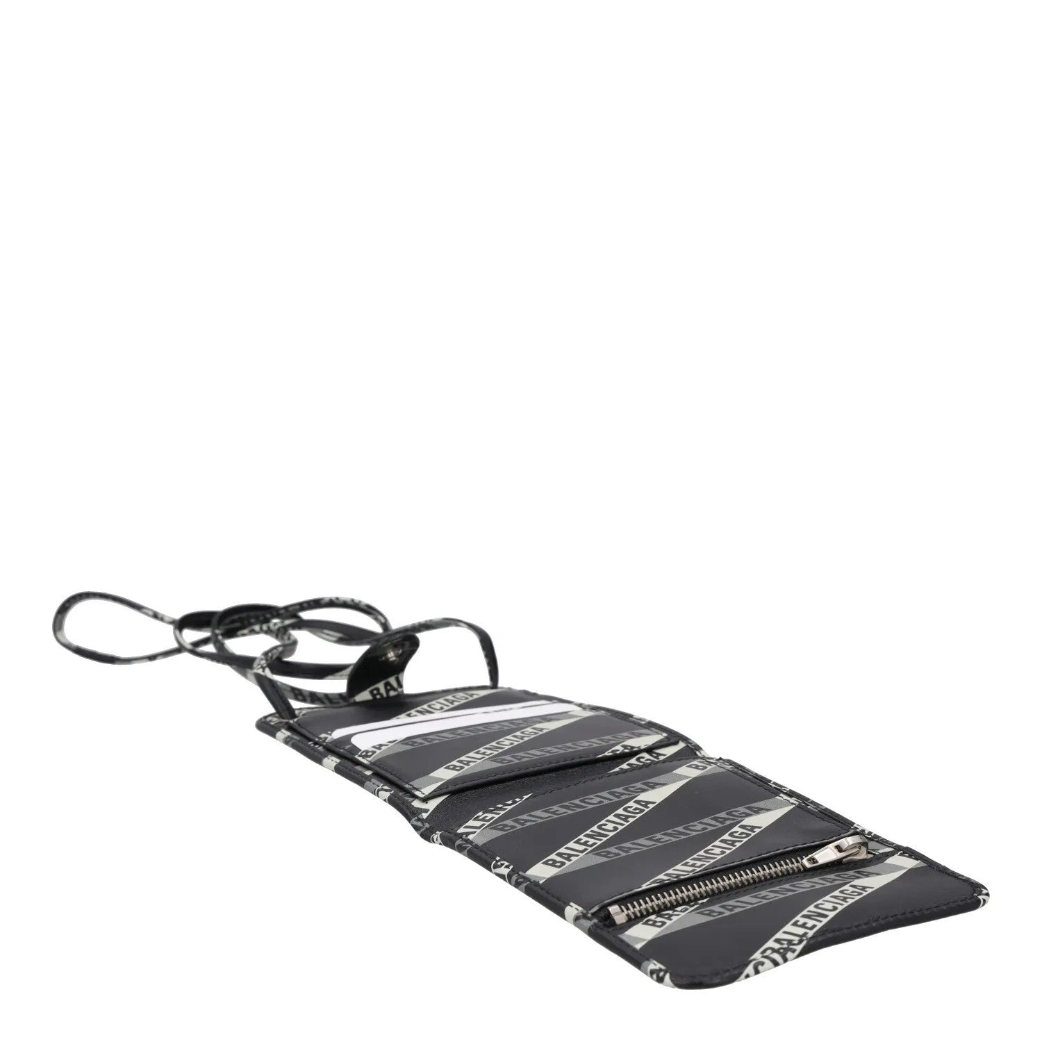 BALENCIAGA Womens Black Leather Crossbody Bag Logo Print Glossy Finish S RRP 525 — View 3